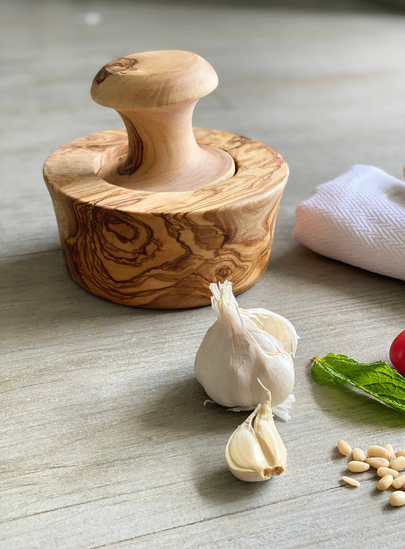 Olive Wood Large Mortar and Pestle