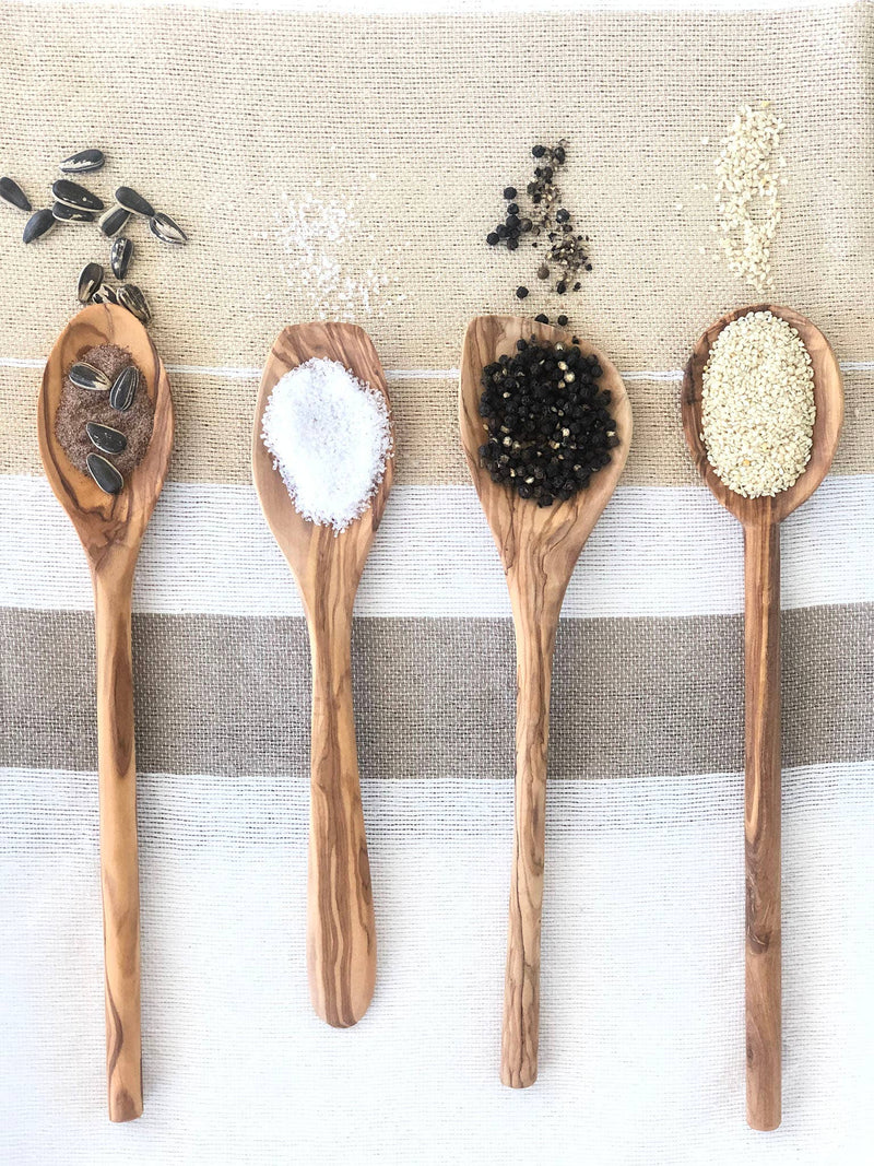 Olive Wood Serving Spoons - Set of 4