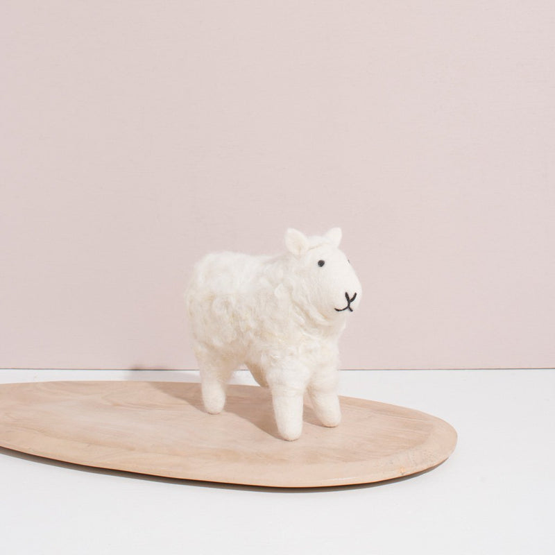 Hand Felted White Sheep | Small